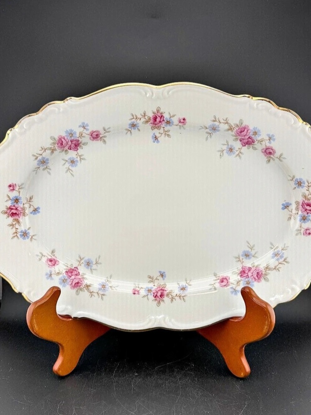 Edelstein Maria-Theresia Floral Porcelain Serving Platter 13”x 8.5”